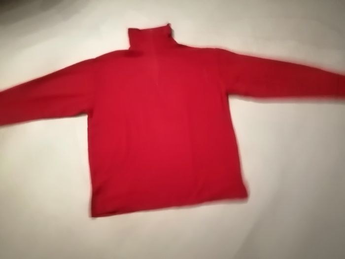 polaire rouge col zippé taille M-L - photo numéro 2
