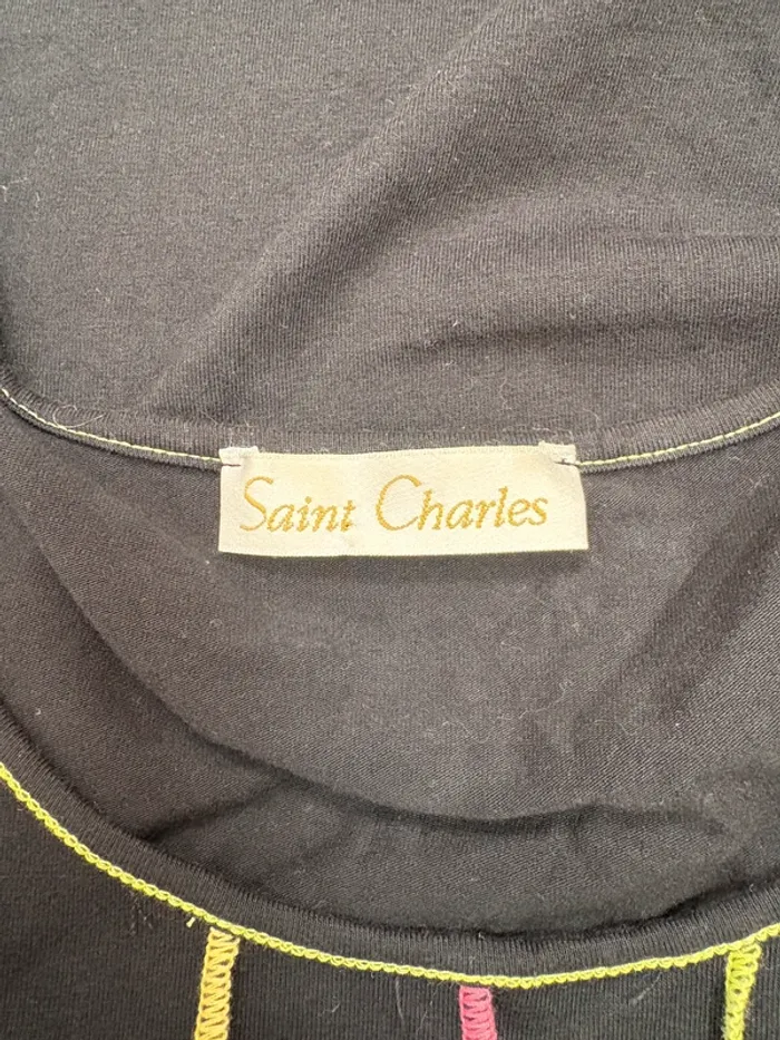 Débardeur Saint Charles | Noir avec motifs | Taille 48 - photo numéro 3