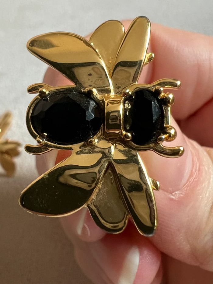 Boutons de manchettes Abeilles noir et doré - Anne Fontaine - photo numéro 3