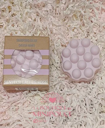 Shampooing solide ( Rose cheveux abîmés - Parfum rose )