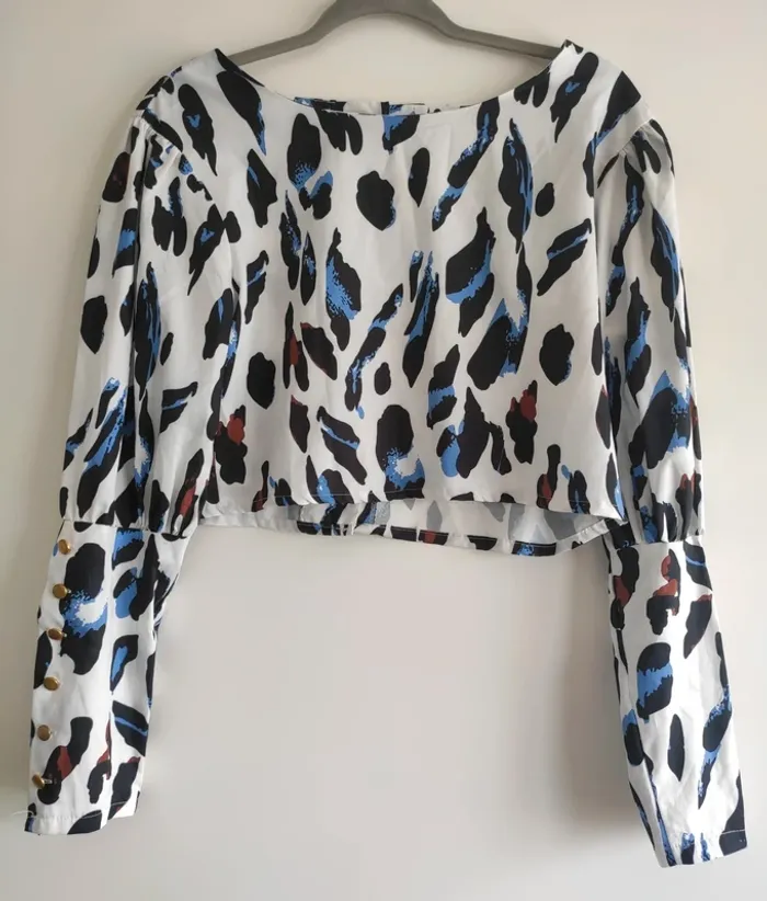 Blouse courte crop top léopard- Drop Sauvage - photo numéro 4