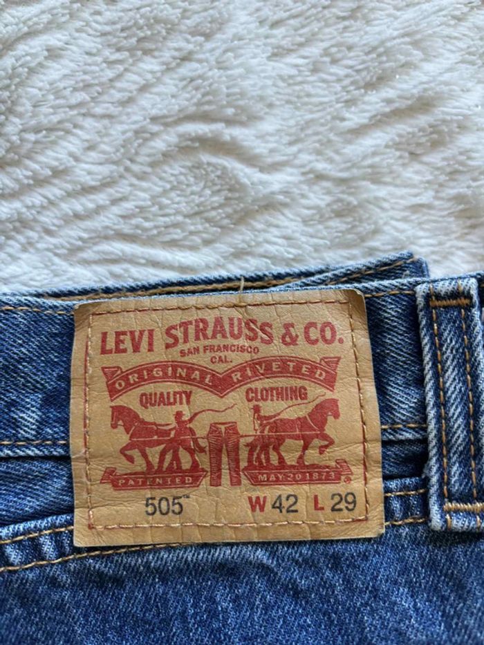 Jean Levi’s 505 3XL/56 L29 homme grande taille Mexico bleu brut taille haute relaxed fit droit - photo numéro 2
