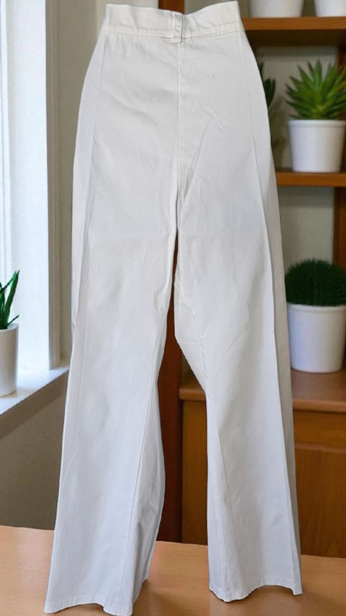 pantalon a jambes large naturelle blanc taille 6 - photo numéro 2