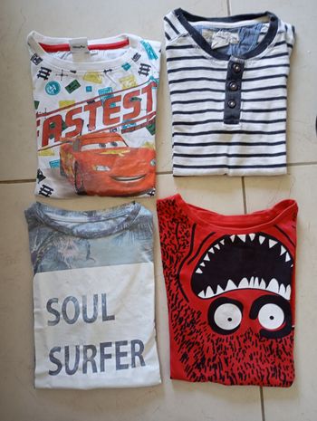 Lot de 4  tee shirt été manches courtes 8 ans garçon
