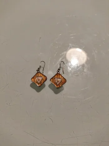 Boucles d’oreilles carrées orange