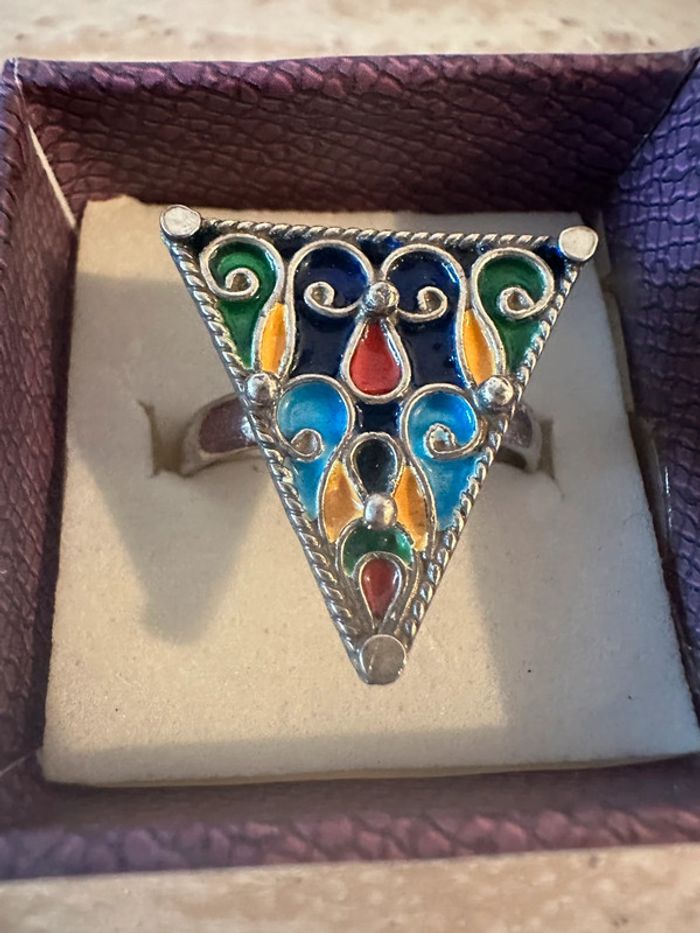 Bague kabyle berbère ajustable en vrai argent massif