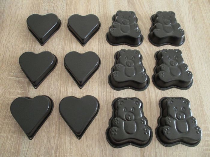 Six moules forme ourson + six moules forme coeur - photo numéro 2