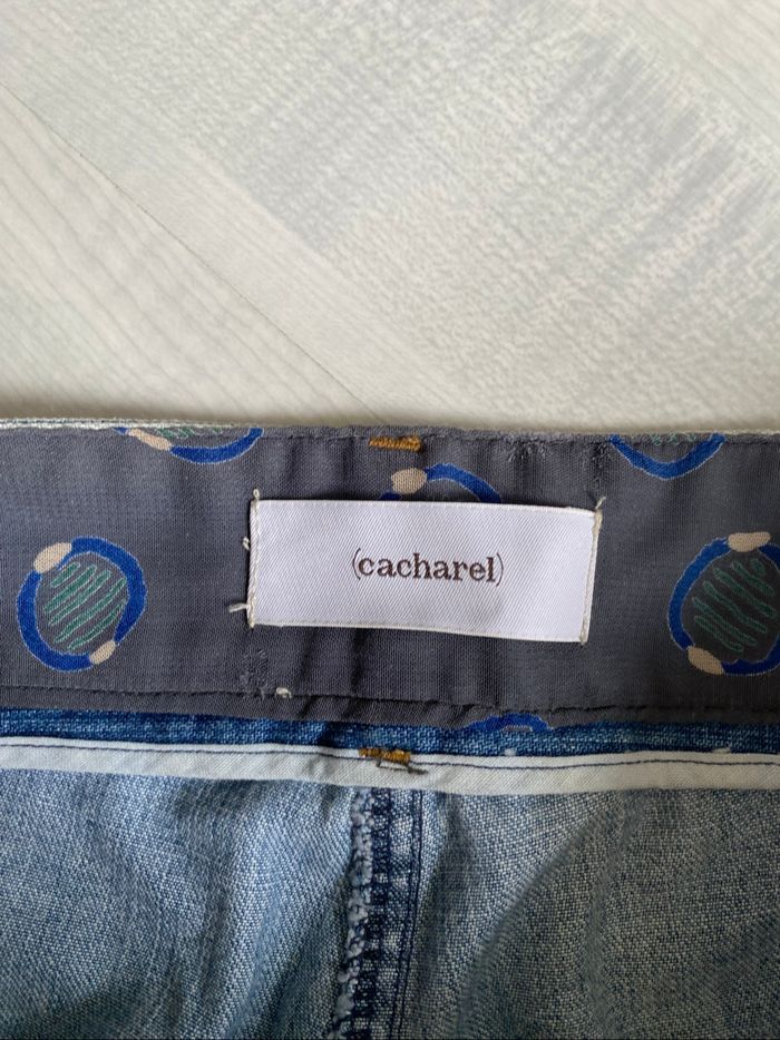 Jean bleu large vintage brodé cacharel - photo numéro 9