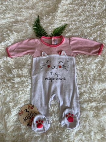 Pyjama 1 pièce grenouillère velours Gemo 3M