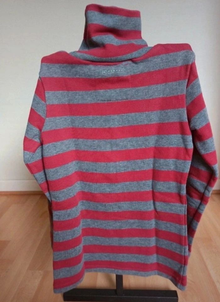 Col roulé rayures rouge gris domyos 8 ans - photo numéro 3