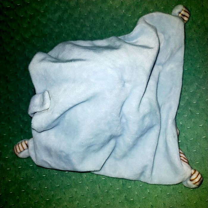 Doudou plat lapin bleu rayé ABC Simba toys - photo numéro 2