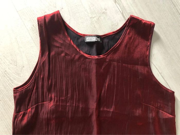 AN84- Débardeur « uban touch » bordeaux effet métallisé T 44-46 porté 1 fois - photo numéro 5