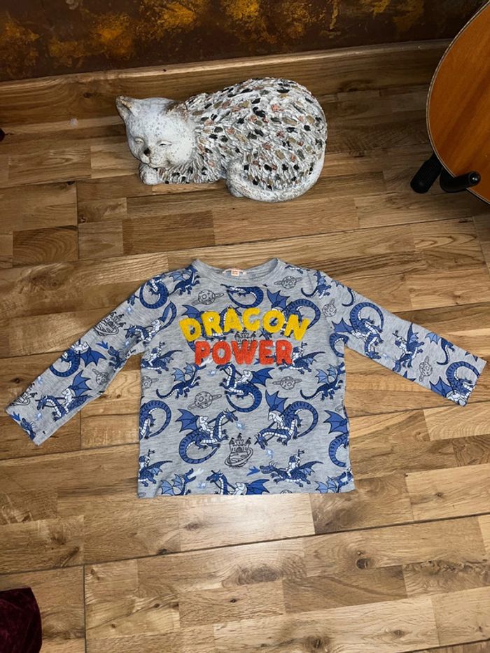 Tshirt gris motifs dragons dpm tres Bon état 2ans/92cm