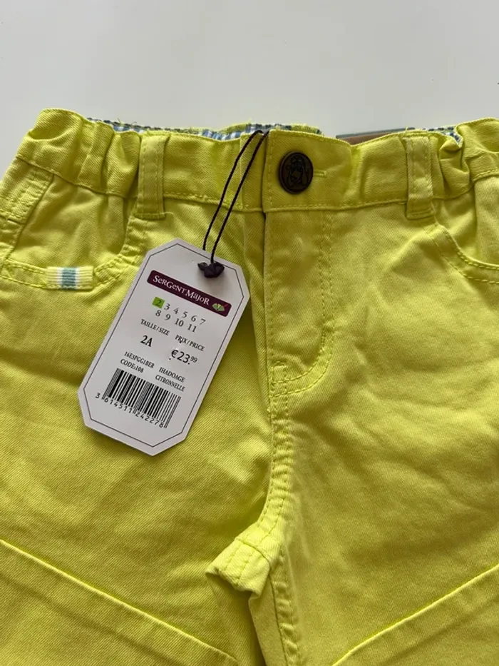 Short garçon jaune - 2 ans - Sergent Major - neuf avec étiquette - photo numéro 2
