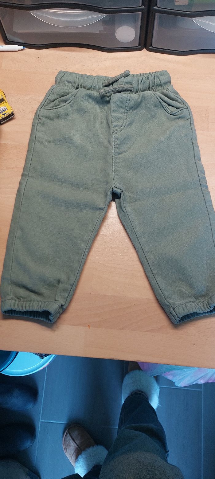 Pantalon mi saison vert sauge Tao 18 mois - photo numéro 2
