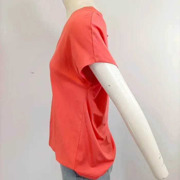 Tshirt oversize col en V Corail - bordcote dorée - Taille M Vila joy A964 - photo numéro 3