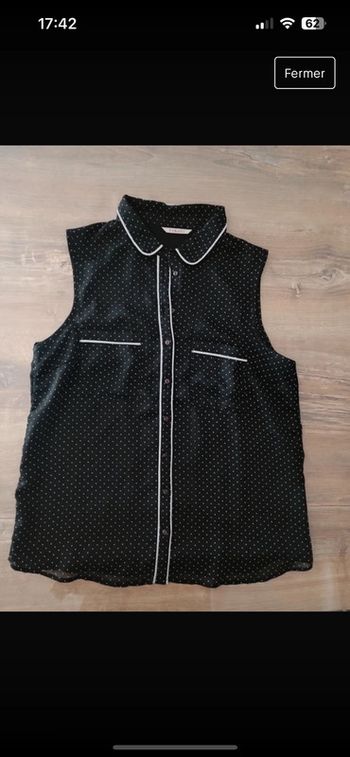 Chemisier sans manches noir et blanc taille L
