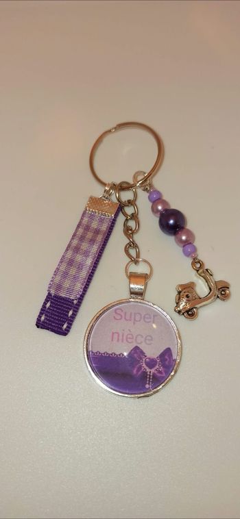 Porte clé message bijoux de sac nièce "super nièce"