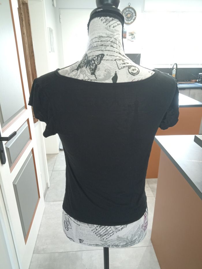 🖤 Haut noir effet crop top  Made in Italy 🇮🇹  Tissu doux et extensible - photo numéro 4