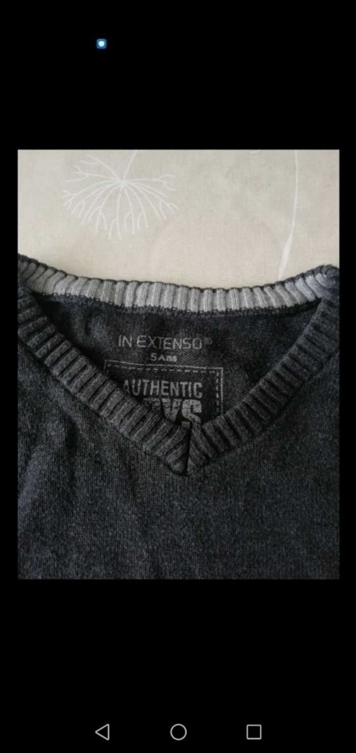 Pull gris manches longues 5 ans in extenso - photo numéro 2
