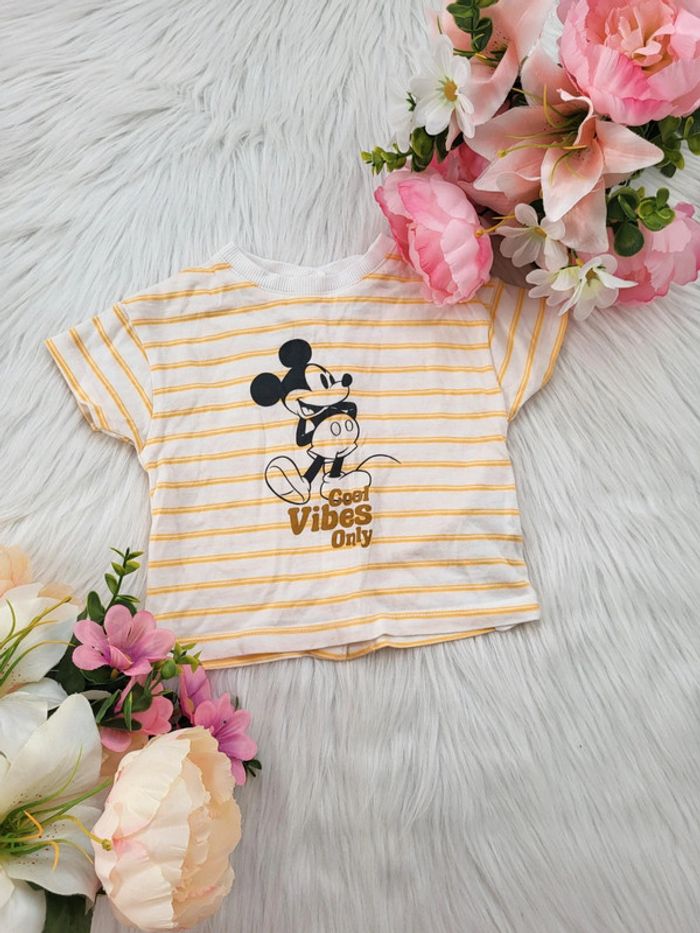 T-shirt rayé Mickey 9mois