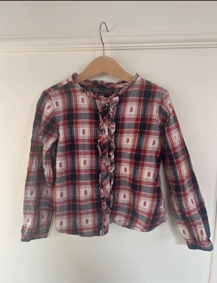 Chemisier / blouse manches longues - 100% coton - 7 ans - TQF Collection