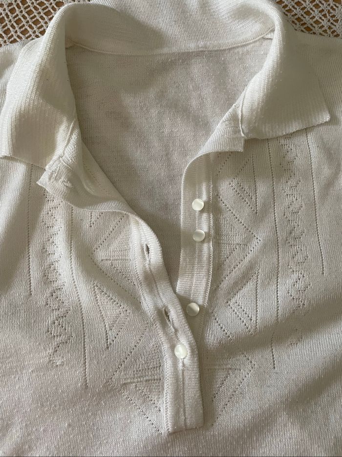 Maillot pull blanc été - photo numéro 2