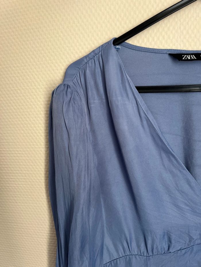 Blouse bleu Zara taille S - photo numéro 3