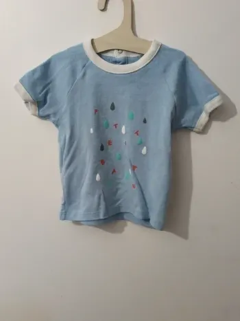 T-shirt bébé bleu Petit Bateau 12 mois