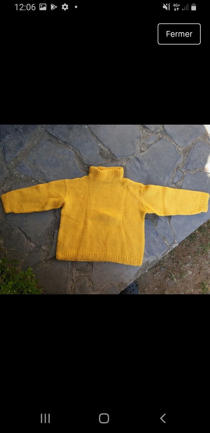 Sublime pull fait main mixte 12a