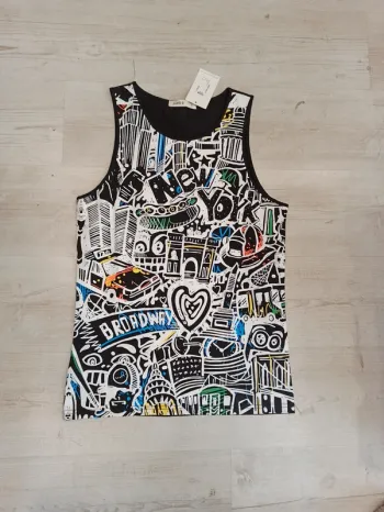 Débardeur homme noir et blanc XL
