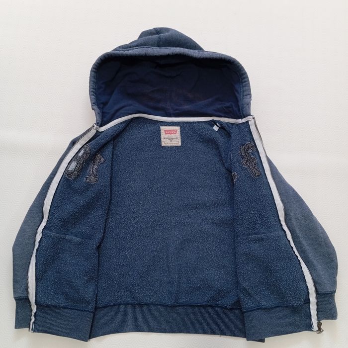 Levi's Sweat a Capuche Zippé Pour Garçon 10 ans. Gilet Zippé Bleu - photo numéro 3