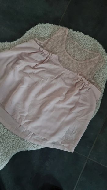 Haut sans manches rose naf naf 42 XL dentelle
