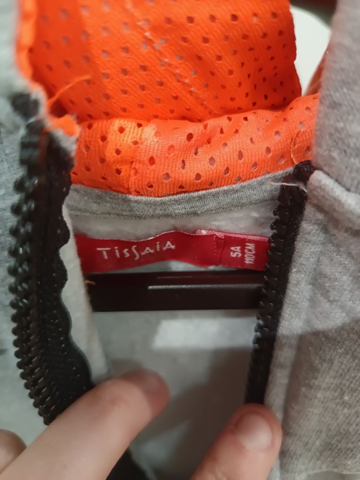 Gilet 5 ans tissaia gris et orange - photo numéro 5