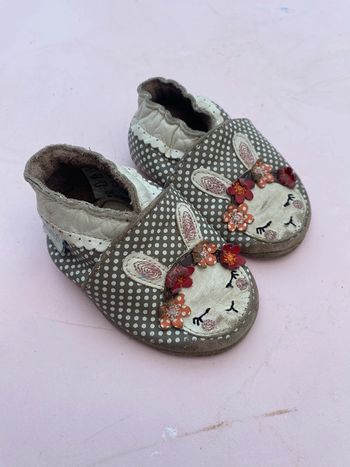 Chaussons chaussures cuir souple robeez
