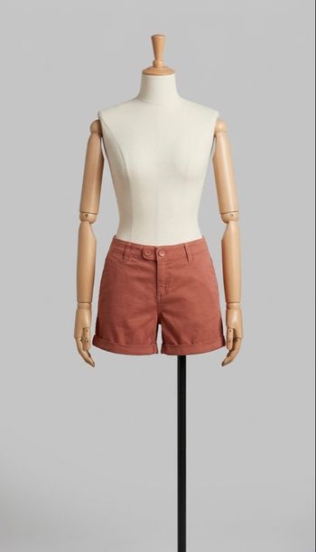 Promod - Short en coton - Taille 36 - Corail/Rose Terracotta