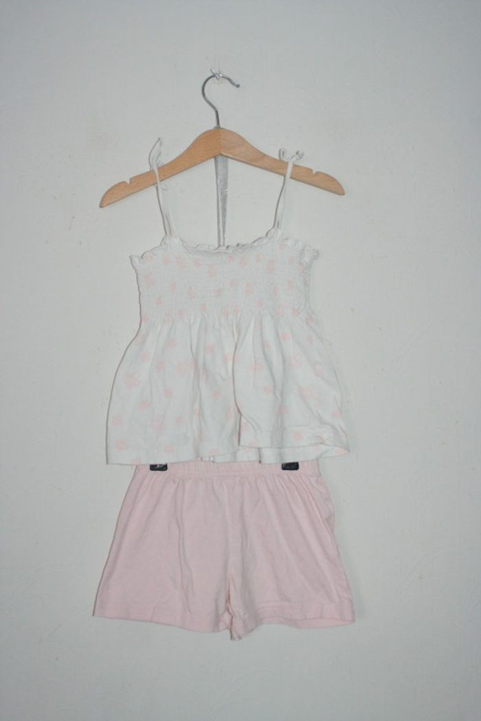 Pyjashort rose clair/blanc Petite penderie de Nuit 5 ans
