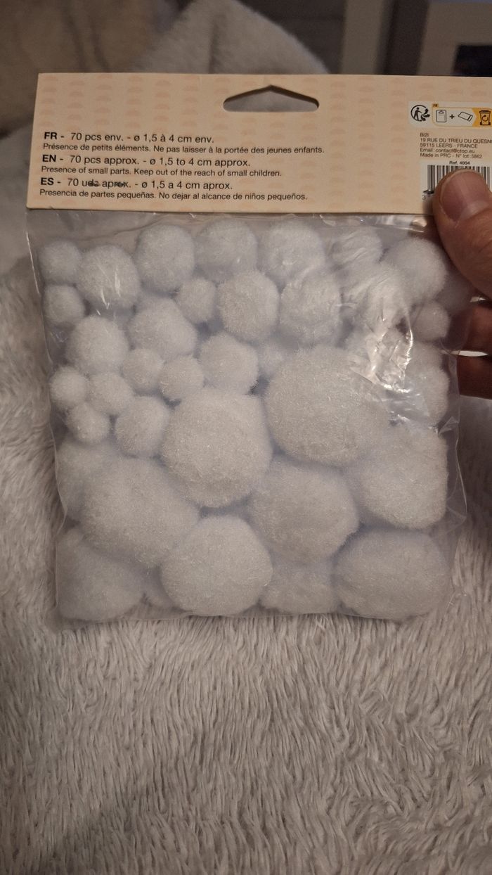 Lot de 72 pompons blanc - photo numéro 3