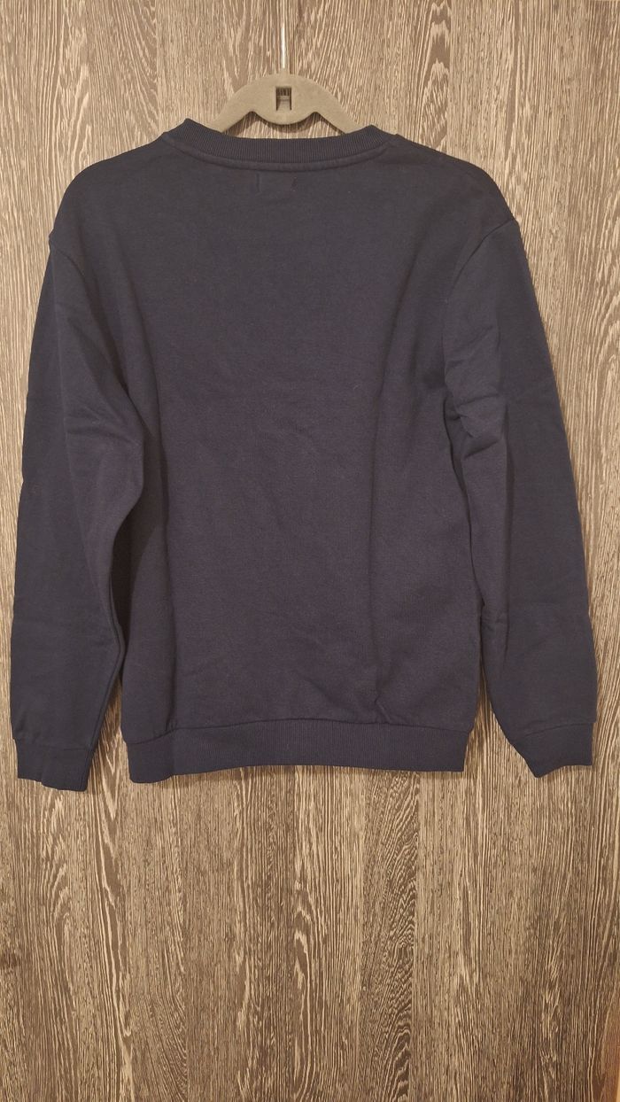 Sweat à col rond en molleton bleu marine - photo numéro 2