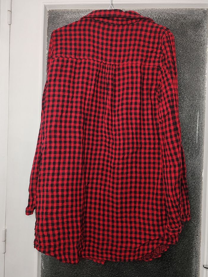 Robe chemise à carreaux rouge et noir - Mim - photo numéro 2