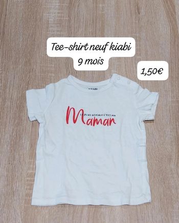Tee-shirt kiabi neuve 9 mois