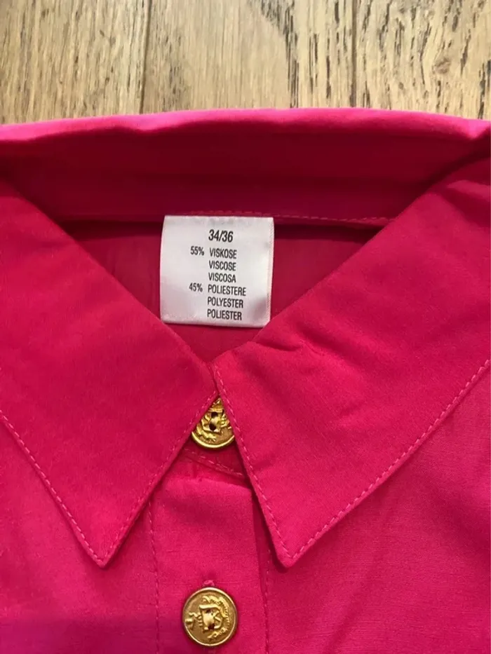 Chemisier vintage rose fushia neuf taille 34/36 - photo numéro 3