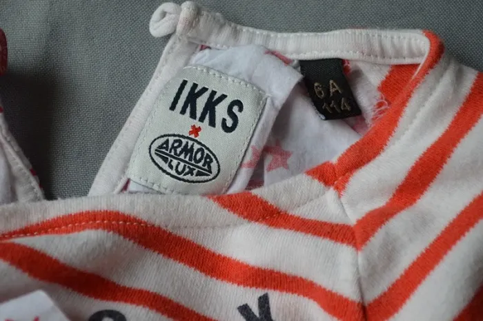 T-shirt IKKS Fille Rayé Étoiles Rouge & Blanc 5 ans - photo numéro 6