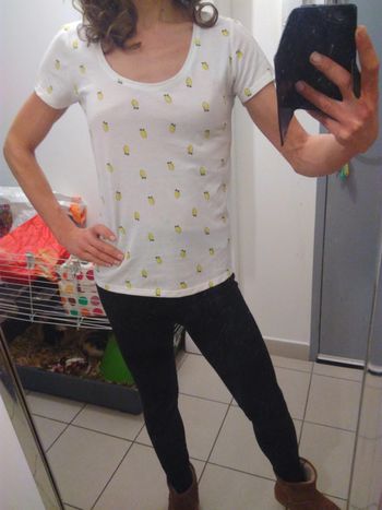 t-shirt femme M blanc à motifs citron 30