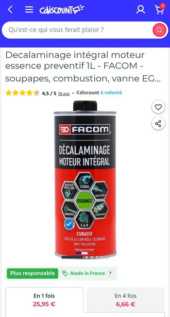 Décalaminage moteur intégral facom