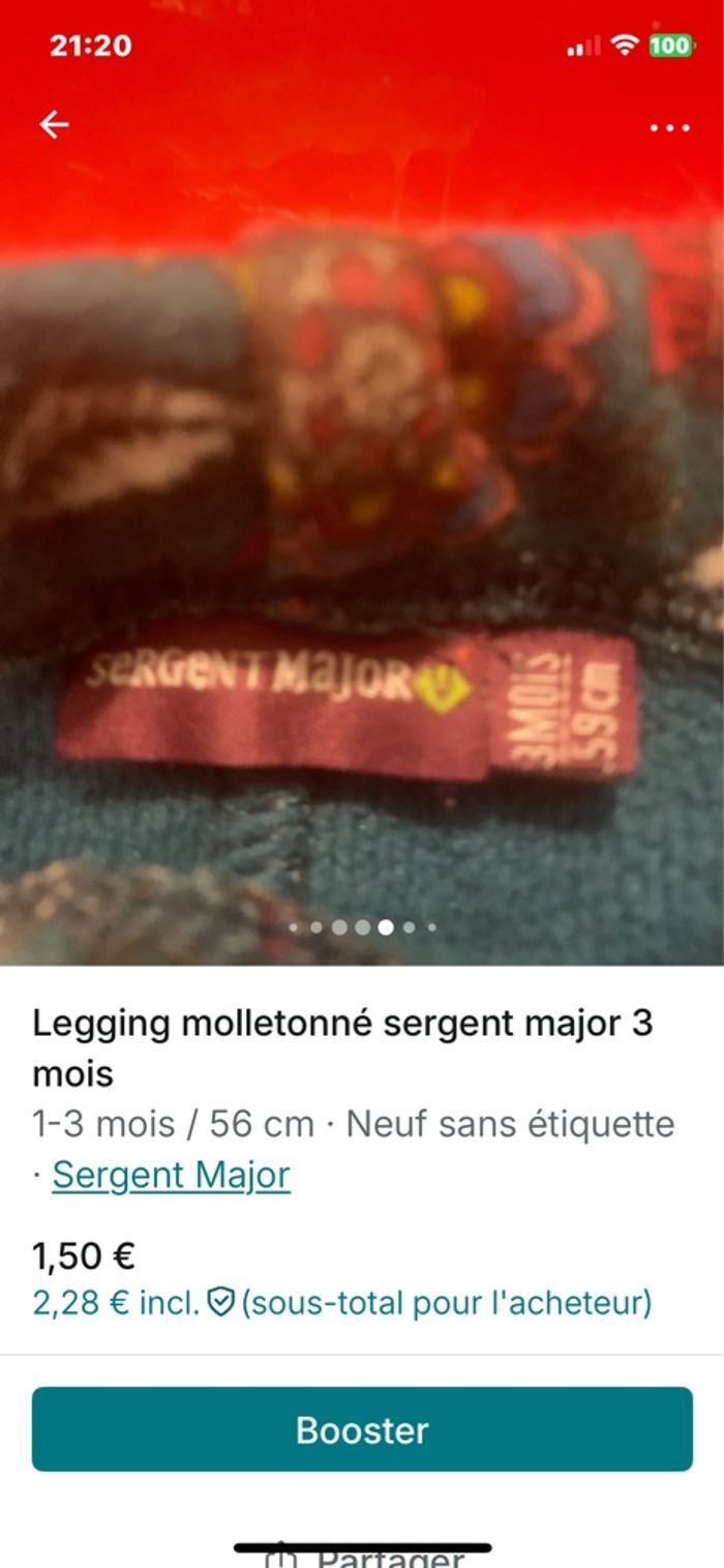 Legging molletonné sergent major 3 mois - photo numéro 5