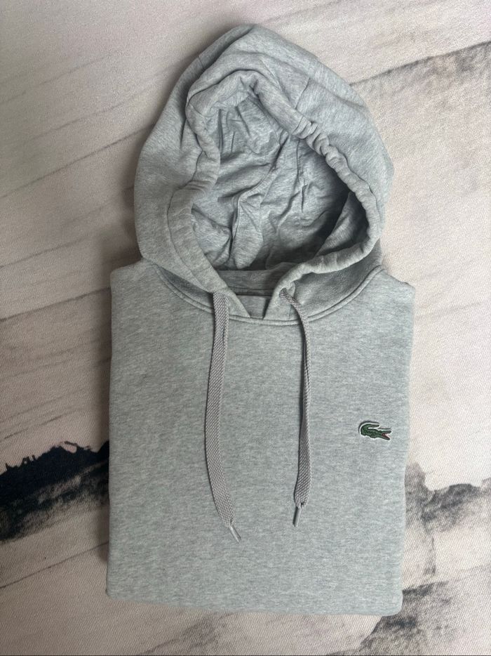 Sweat à capuche Lacoste gris taille S - photo numéro 2