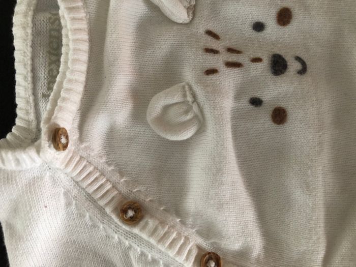 Pull vache-cœur bébé 0 mois - 44-48 cm