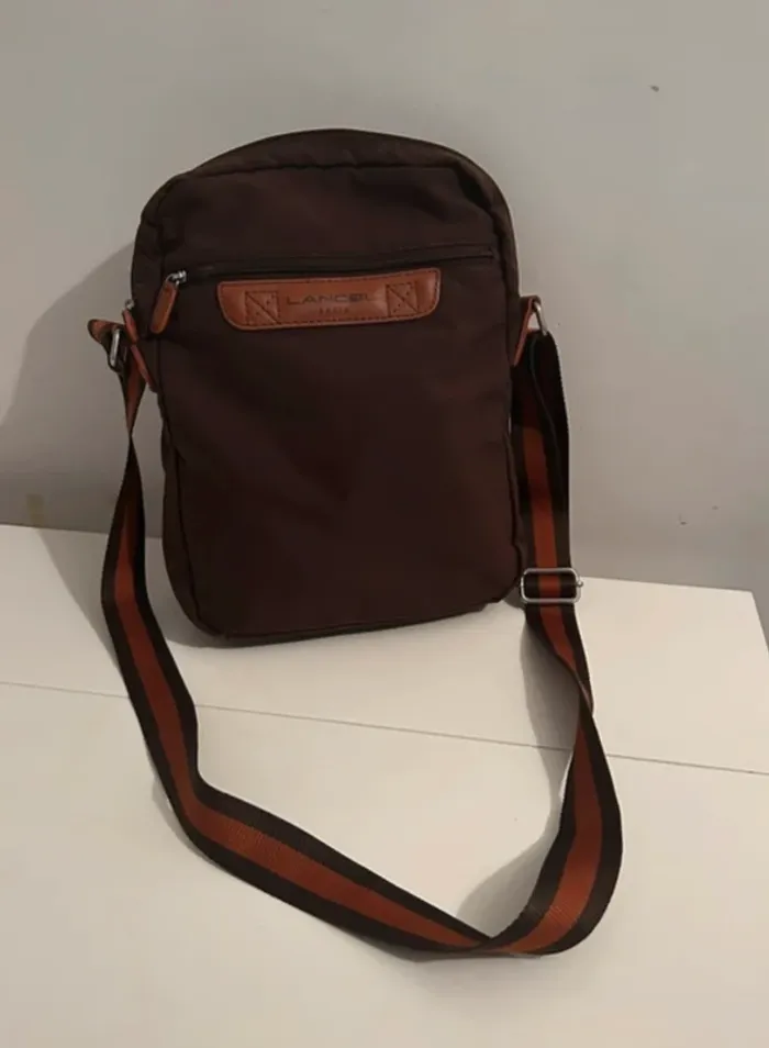 Lancel sac bandoulière en toile marron
