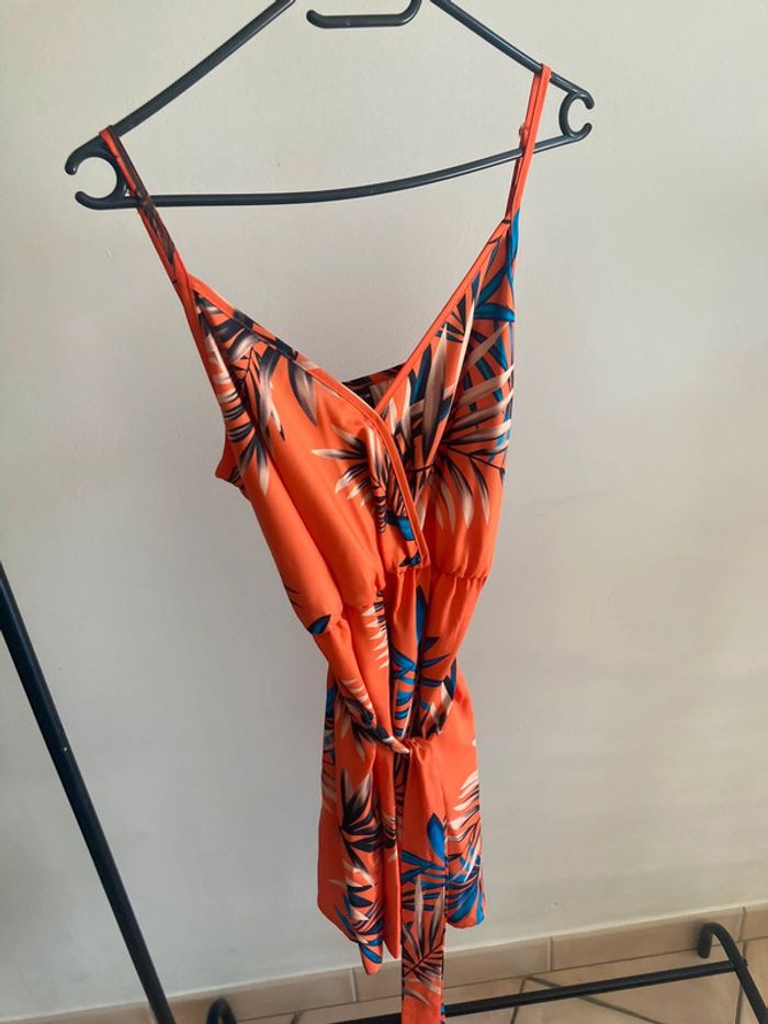 Robe été orange fleurie shein